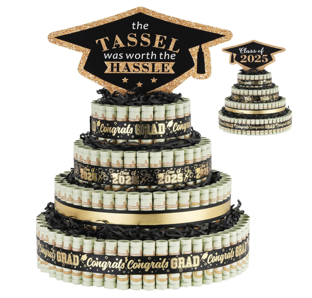 4-tier money cake centerpiece!